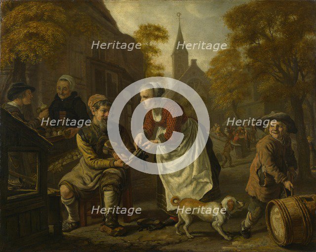 A Village Scene with a Cobbler, c. 1650. Artist: Victors, Jan (1619-after 1676)