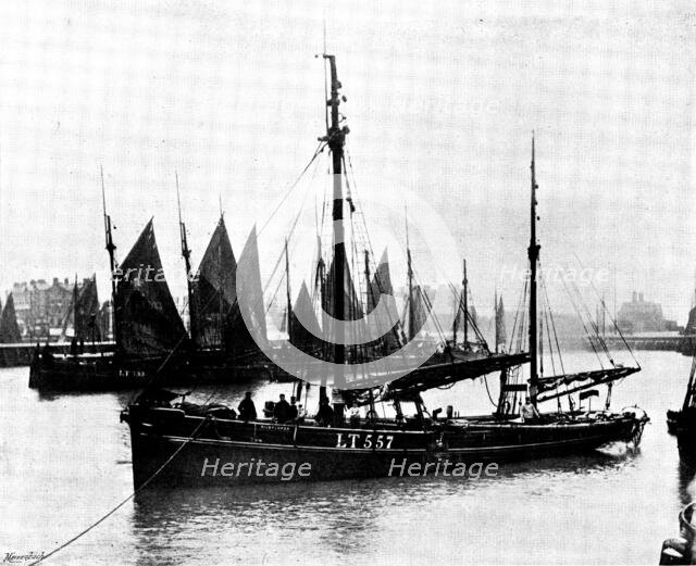 Loss of the North German Lloyd steam-ship "Elbe": the..."Wildflower," which rescued survivors, 1895. Creator: Walter Boughton.