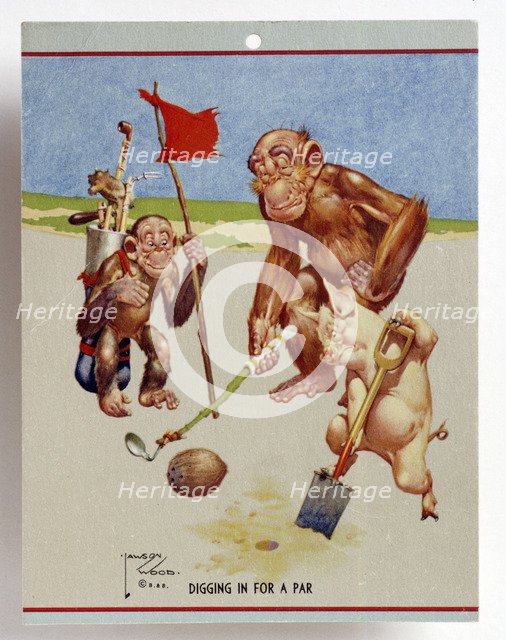 Cartoon with a golfing theme, c1930s. Artist: Unknown