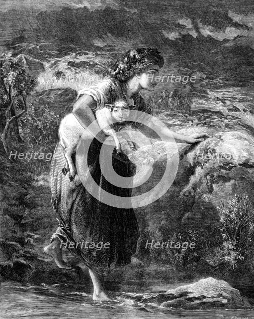 "Saved From The Flood," by F. W. Topham,...Society of Painters in Water Colours, 1871. Creator: William Hollidge.