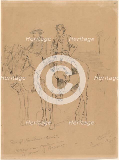 Two Scouts, 1865. Creator: Winslow Homer.