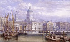 St Paul's from Bankside, London, 1883. Artist: William Richardson