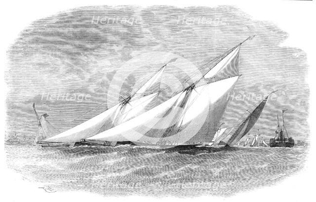 The Royal Thames Yacht Club Match - the Yachts passing Grays, 1856.  Creator: Unknown.