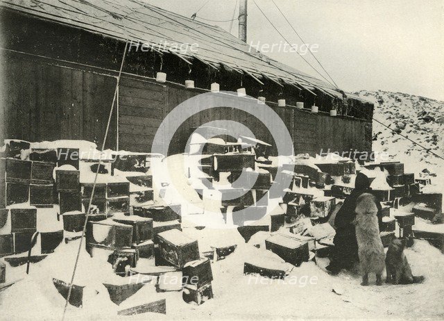 'Blocks of ice...to ascertain the rate of evaporation', 1908, (1909). Artist: Unknown.