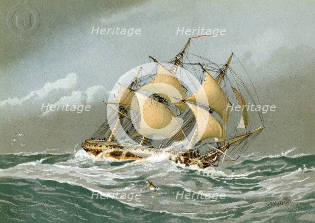 A Royal Navy 28 gun frigate, c1794 (c1890-c1893). Artist: William Frederick Mitchell
