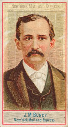 J.M. Bundy, New York Mail and Express, from the American Editors series (N1) for Allen & G..., 1887. Creator: Allen & Ginter.