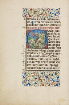 Initial G: Saint George and the Dragon; Llangattock Hours, 1450s. Creator: Master of the Llangattock Hours.