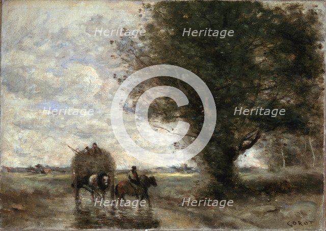 'The Haycart', 1865-1870.  Artist: Jean-Baptiste-Camille Corot    