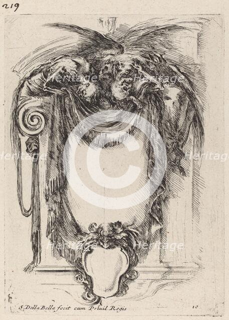 Cartouche Suspended from Corpses, 1647. Creator: Stefano della Bella.