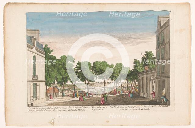View of a boulevard in Paris, seen from Rue des Filles du Calvaire towards..., 1745-1775. Creator: Anon.