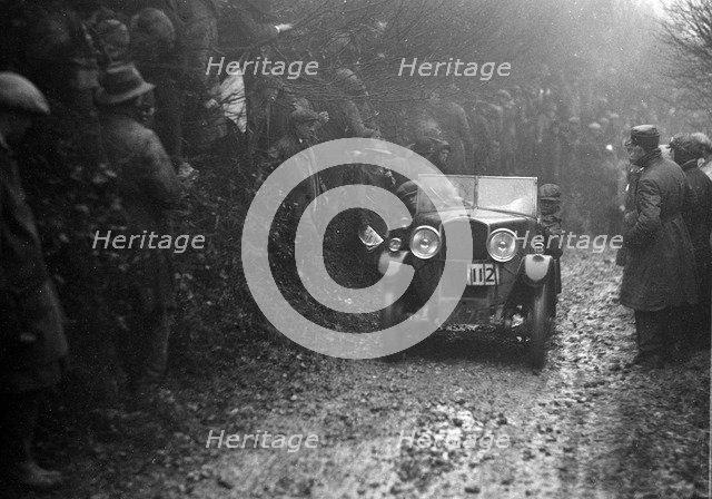 Triumph of BA Roy competing in the MCC Exeter Trial, 1930. Artist: Bill Brunell.