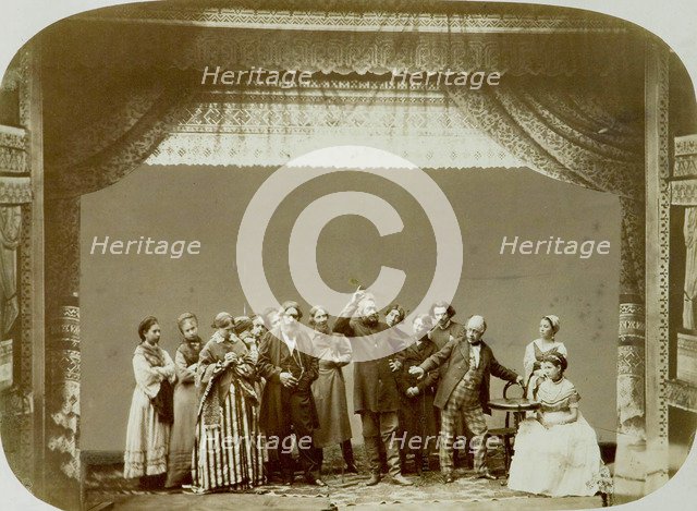 Theatre group of the Folk Theatre, Russia, 1892. Artist: Unknown