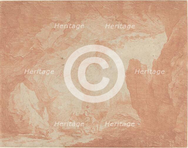 Young Woman with Donkeys Riding under a Natural Bridge. Creator: Hubert Robert.