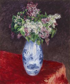Lilacs in a vase, 1883. Creator: Caillebotte, Gustave (1848-1894).