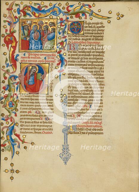All Saints: Initial E: Saint Andrew; Missal, between about 1389 and 1400. Creator: Master of the Brussels Initials.
