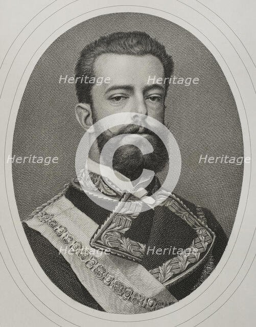 Amadeo I of Spain (1845-1890), King of Spain from January 2, 1871 to February 11, 1873, 1882.  Creator: Joaquin Furno Abad.