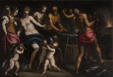 Visit of Venus in the forge of Vulcan, c.1585-1590 . Creator: Palma il Giovane, Jacopo, the younger (1544-1628).