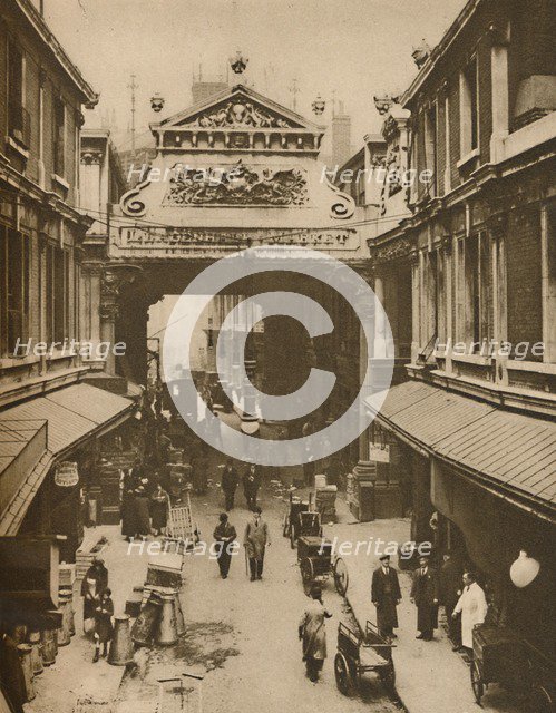 'Gracechurch Street Entrance to Leadenhall Market - City Clearing House For Poultry', c1935. Creator: Donald McLeish.