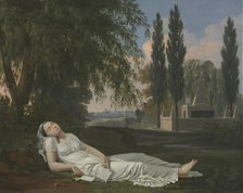 Woman Sleeping in a Landscape with a Letter, c. 1800. Creator: Bernard Gaillot (French, 1780-1847).