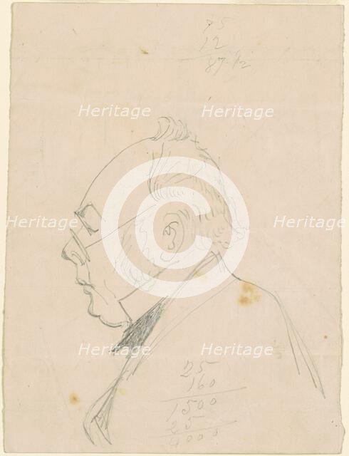 Profile of a Man, after 1865. Creator: Emanuel Gottlieb Leutze.