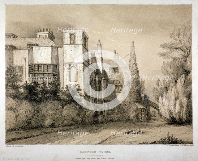 South-east view of Campden House, Kensington, London, c1850.            Creator: Alfred Ducôte.