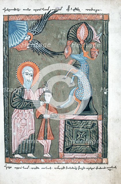 'Abraham preparing to sacrifice Isaac', 1587. Artist: Unknown