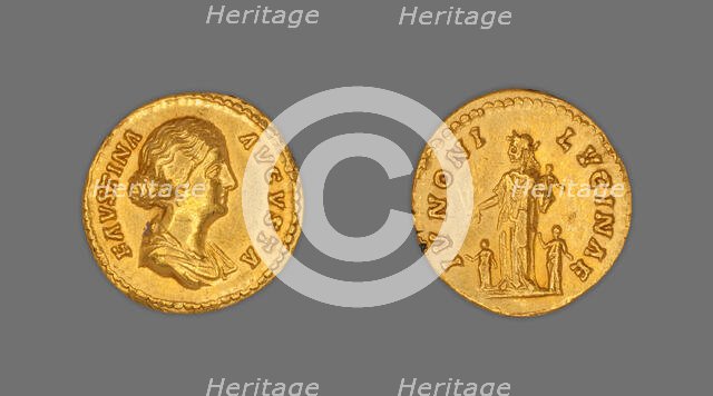 Aureus (Coin) Portraying Empress Faustina the Younger, 161-175, issued by Marcus Aurelius. Creator: Unknown.