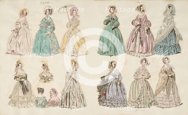 Costume plates,1838-1839. Creator: Unknown.