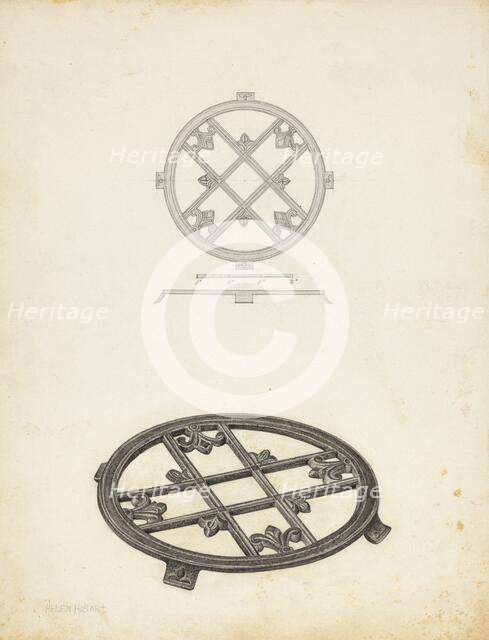 Trivet, c. 1941. Creator: Helen Hobart.