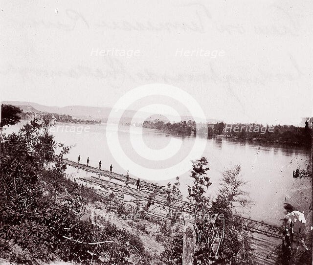 View on Tennessee River looking toward Chattanooga, ca. 1864. Creator: George N. Barnard.