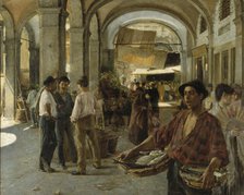 A Venetian Covered Market, 1887. Creator: Oscar Bjorck.