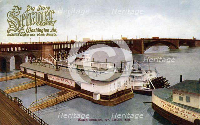 Eads Bridge, St Louis, Missouri, USA, 1912. Artist: Unknown