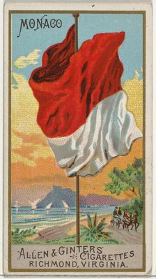 Monaco, from Flags of All Nations, Series 2 (N10) for Allen & Ginter Cigarettes Brands, 1890. Creator: Allen & Ginter.