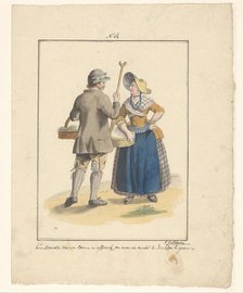 Man and woman from Schouwen, 1803-c.1899. Creator: J. Enklaar.