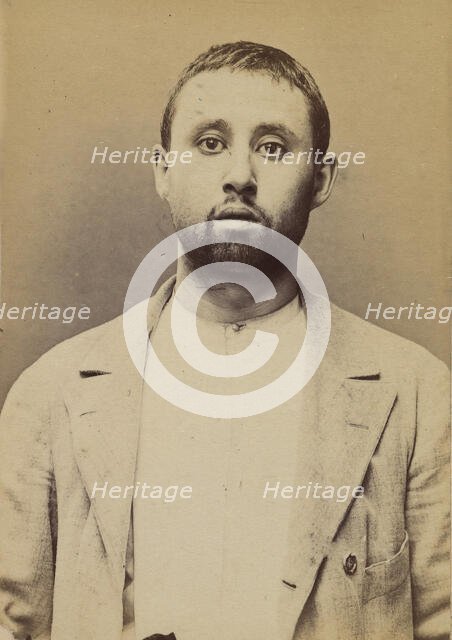 Berson. Samuel. 28 ans, né le 3/?/65 à Dinabourg (Russie). Tailleur d'habits. Anarchiste. ..., 1894. Creator: Alphonse Bertillon.