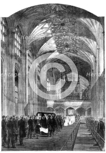 The Funeral Procession in the nave of St. George's Chapel, Windsor, 1861. Creator: Unknown.