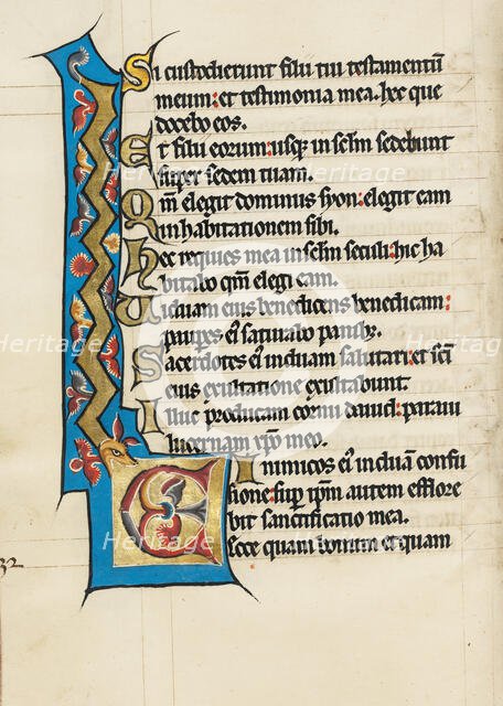 Decorated Initial E; Psalter, third quarter of 13th century. Creator: Unknown.