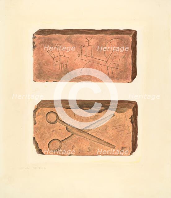 Bishop Hill: Building Bricks, 1938. Creator: William Spiecker.