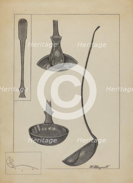 Pewter Spoon, 1935/1942. Creator: Matthew Mangiacotti.