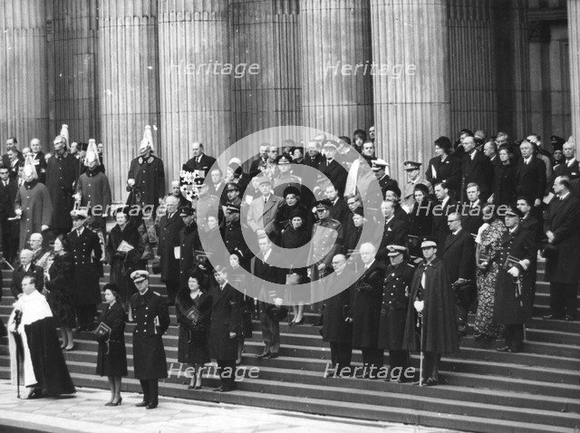 Funeral of Winston Churchill, St Paul's Cathedral, London, 30 January 1965.  Creator: Unknown.
