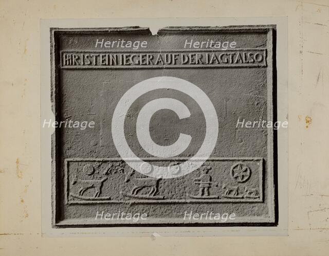 Pa. German Stove Plate, c. 1936. Creator: Charles Von Urban.