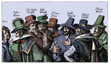 Guy Fawkes and the Gunpowder Plotters, 1605. Artist: Unknown