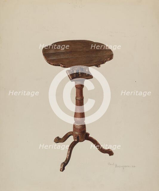 Candle Table, 1939. Creator: Carl Buergerniss.