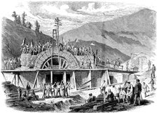 The opening of the Alps, placing the last stone in the Mont - Genís entrance tunnel between Franc…