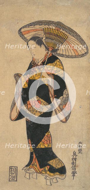 Actor (Sanjo Kantaro?) in the Role of a Courtesan, ca. 1728., ca. 1728. Creator: Okumura Toshinobu.