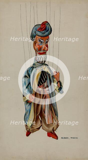 Marionette - "Ahab", c. 1938. Creator: Hilda Olson.