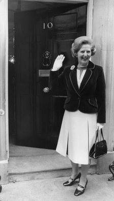 Margaret Thatcher at Downing Street for a garden party given by James Callaghan, 4th July 1978. Artist: Unknown