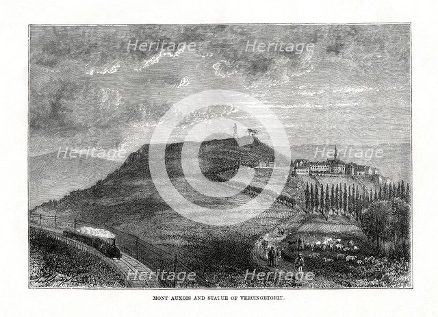 Mont Auxois and the statue of Vercingetorix, France, 1879. Artist: Unknown