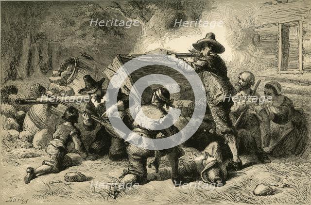 'Virginians Defending Themselves Against Indians', (1877). Creator: Albert Bobbett.