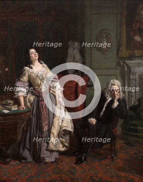 Alexander Pope declared his love to Lady Mary Wortley Montagu, 1852. Artist: Frith, William Powell (1819-1909)